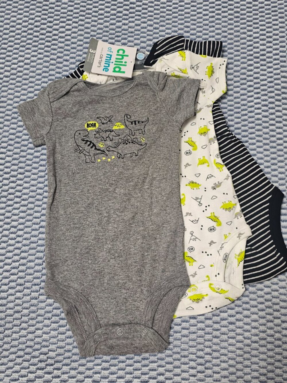 NEW Carter’s Child of Mine Baby Boy Bodysuits | 2 Packs (6 Total) | 0-3M & 3-6M - Picture 5 of 6